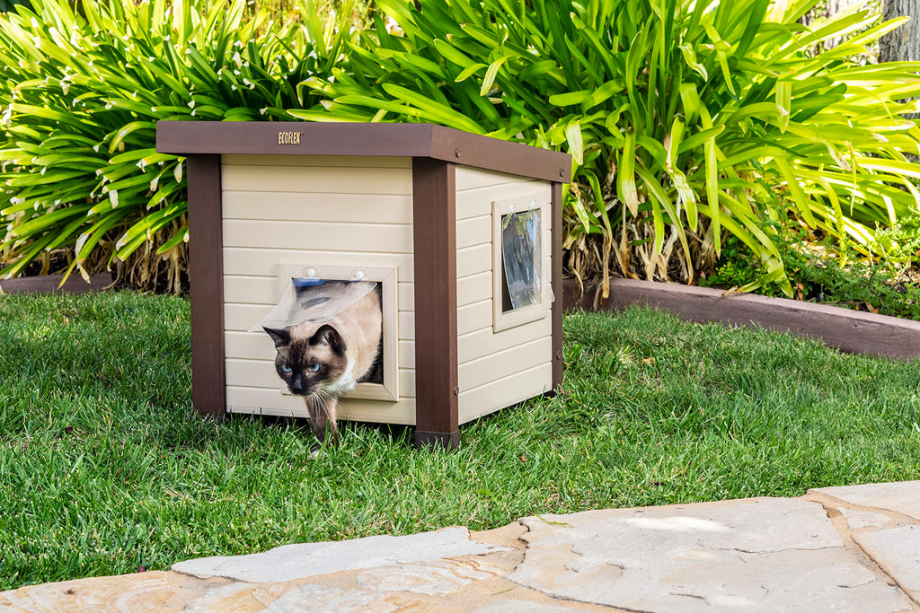 Outdoor Cat House, Weather‑Resistant, Dual Door Flaps, 21" W x 20" H