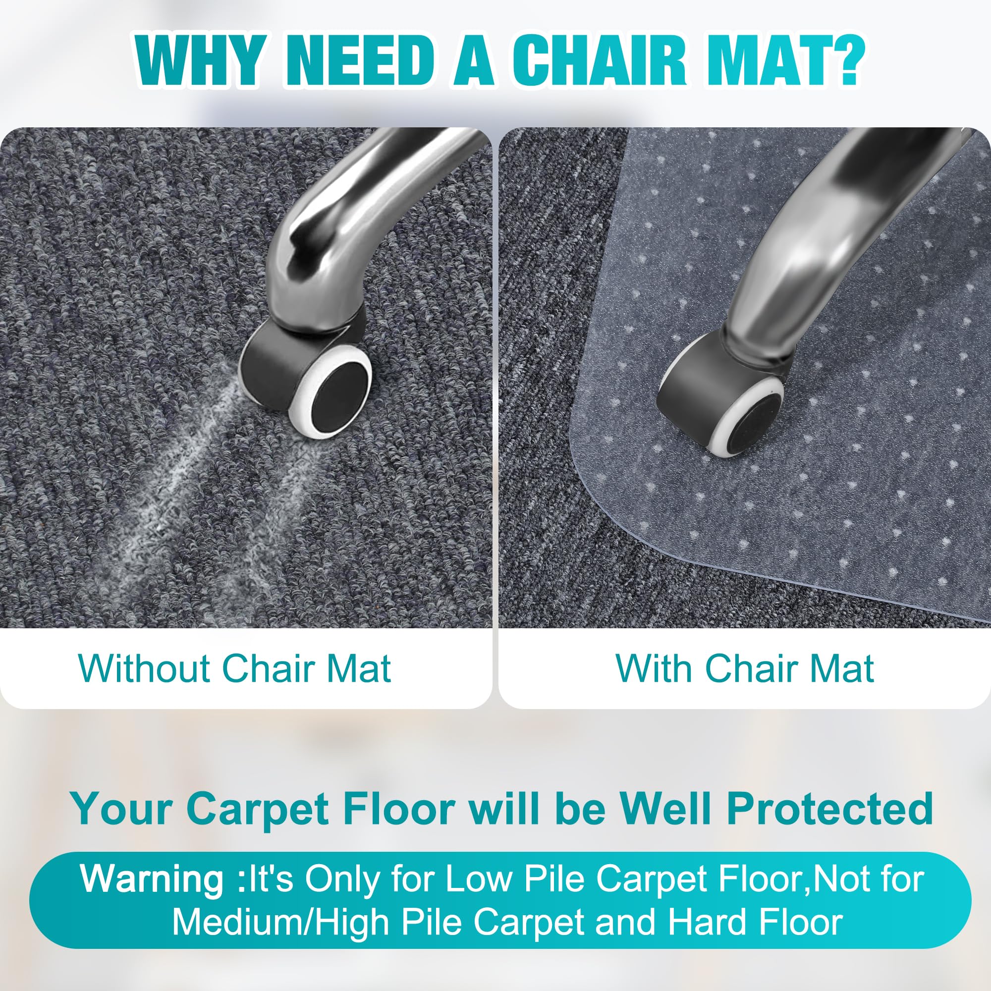 Office Chair Mat for Carpets, 48