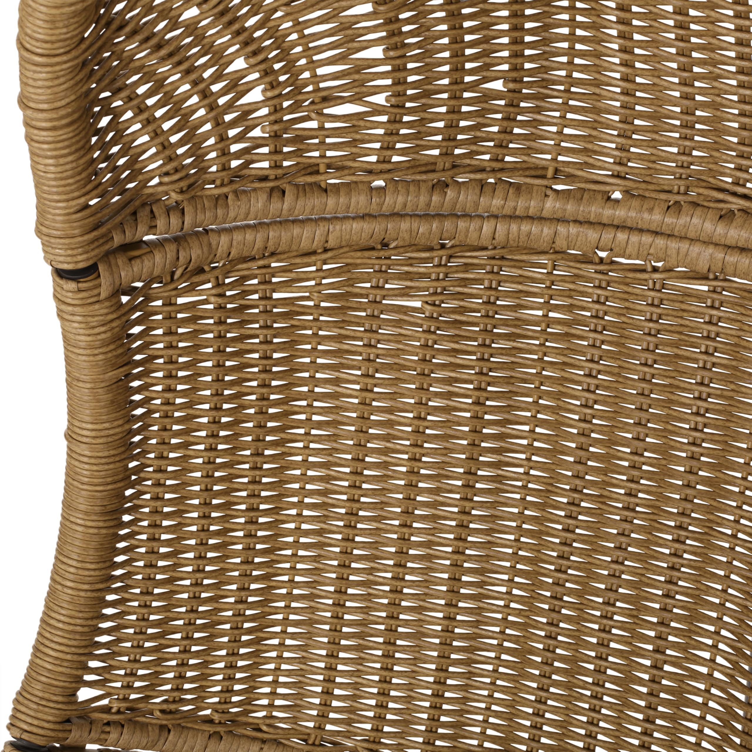 Hanging Basket Chair with Cushion, Outdoor Indoor Basket Chair, Boho Garden Rattan Lounger Porch Swing Furniture, Modern Patio Decor, Brown+Gray
