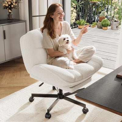 Cross Legged Office Chair with Foot Rest, 6.3