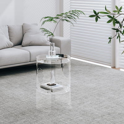 Clear Acrylic End Table, 2-Tier Tray Nightstand with Sturdy Design, Easy Assembly, Compact Size for Small Spaces, Modern Transparent Furniture for Bedroom or Living Room