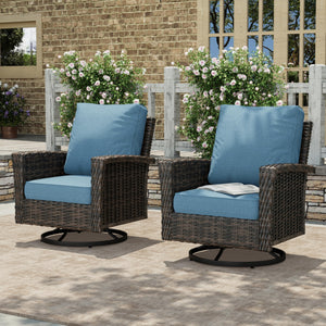 Outdoor Wicker Swivel Chairs with 5.5