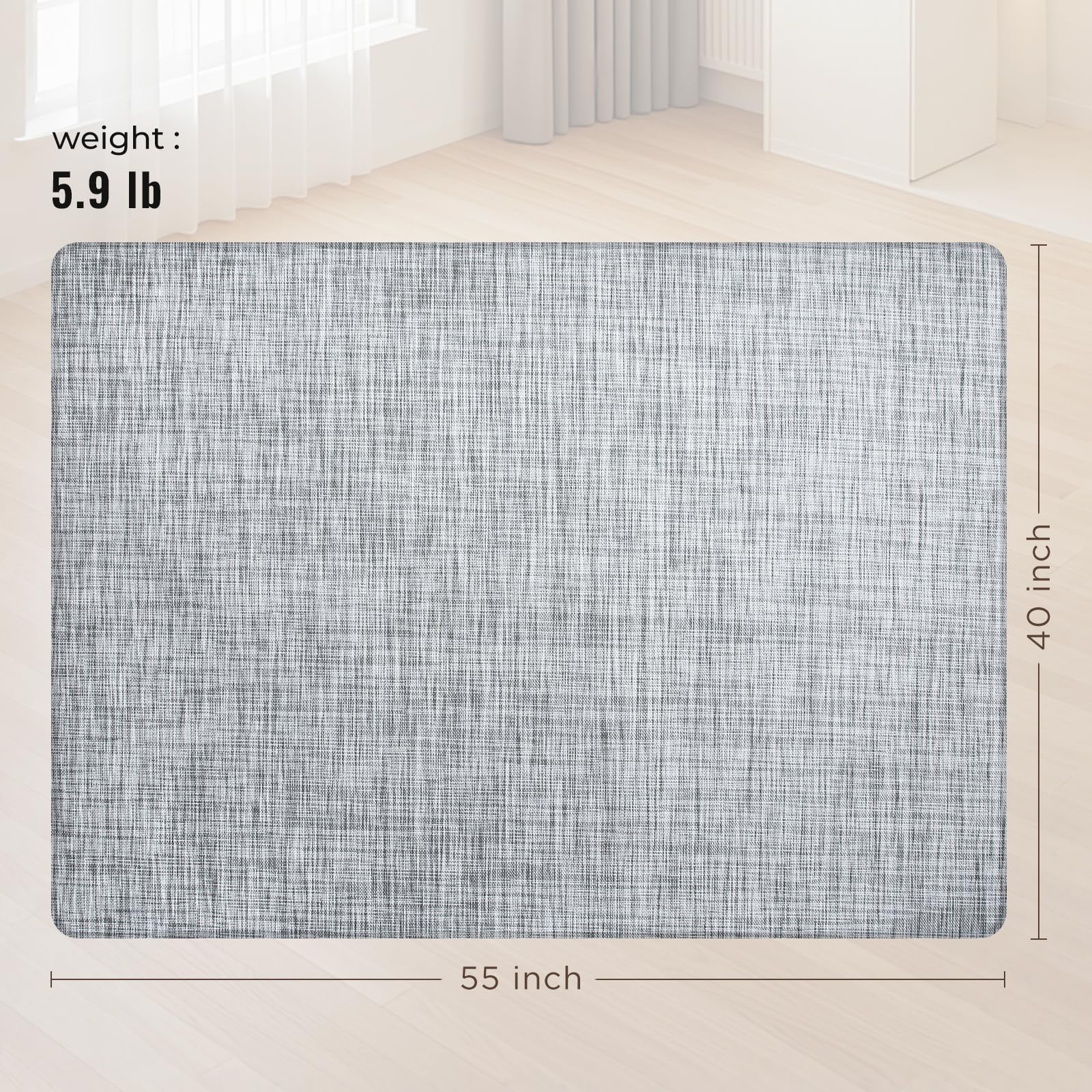 Office Chair Mat,40"x55" Anti-Slip Waterproof Hardwood Floor Chair Mat,Heavy Duty Floor Protector Rolling Chairs for Home Office(Grey)
