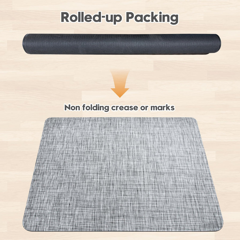 Office Chair Mat for Hardwood & Tile Floor,Computer Gaming Chair Mat for Rolling Chairs Non-Curve, Anti-Slip, Heavy Duty Floor Protector for Home Office,Grey (36" x 48")