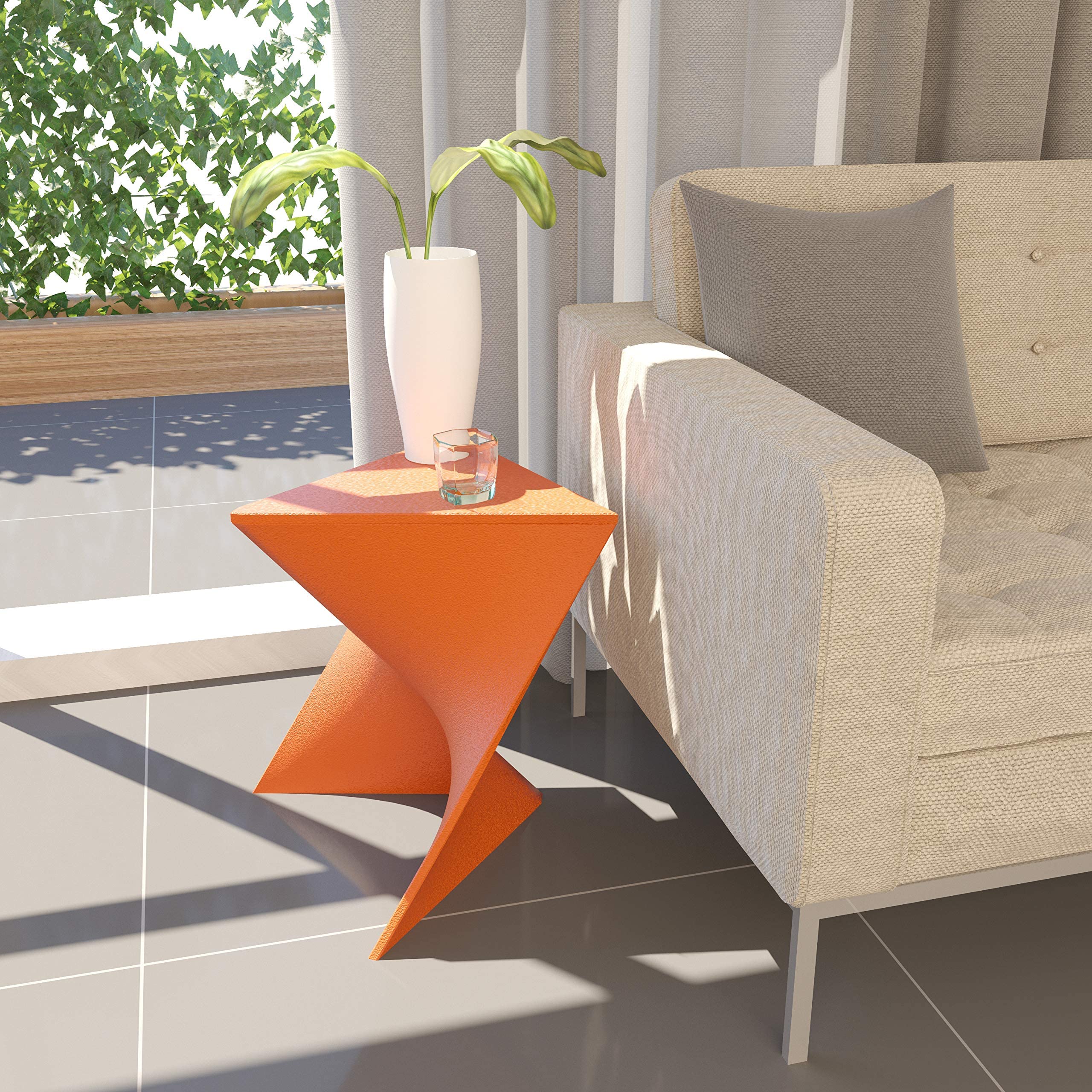 Modern Vanity Side Table, Orange