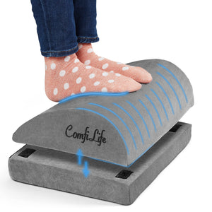 Foot Rest for Under Desk at Work – Adjustable Desk FootRest for Office Chair, Gaming Accessories – Ergonomic Teardrop Design for Back, Hip & Leg Pain Relief – 100% Memory Foam (Gray)