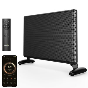 Infrared Space Heater Large Room,Panel Heater with Programmable Thermostat,WiFi App Control,Portable Stand or Wall Mount, Energy Efficient Smart Quiet Heater,Work with Alexa,Black