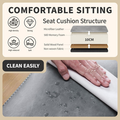 Bar Stools Set of 2, Counter Height Bar Stools for Kitchen Island, 24 Inch Kitchen Bar Stools for Kitchen Counter, Modern Leather Bar Chairs with Footrest and Metal Base, Gray