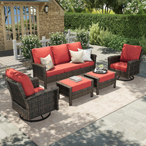 High Back Swivel Patio Furniture Set with 5.5