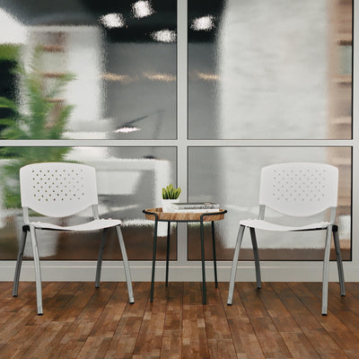 HERCULES -5 Pack 880 lb. Capacity White Plastic Stack Chair | Comfortable Seating with Durable Design